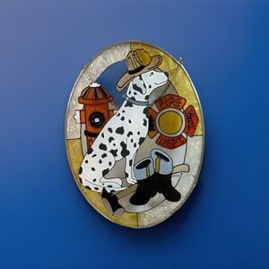 Sun Catcher Fire Fighter's Best Friend Dalmatian Dog Ornament